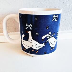 Vintage Blue Goose Mug | 1980s Country Kitchen Farmhouse Coffee Cup